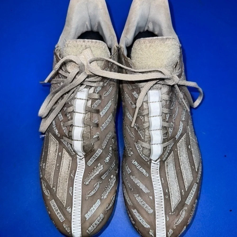 Adidas Adizero Football Cleats Size 9.5 GX5414 Grey Silver Metallic. GREAT SHAPE
